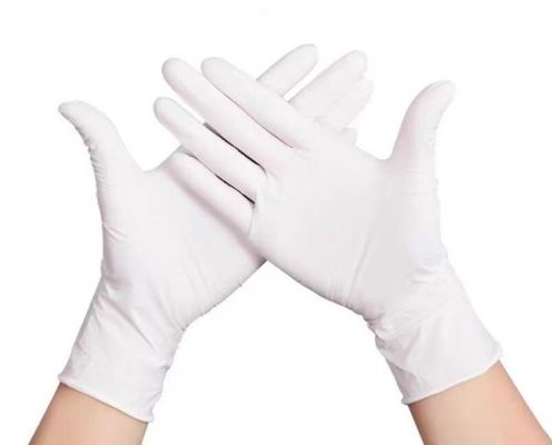 acheter L gants jetables protecteurs de XL saupoudrent les gants jetables de latex pur blanc libre de gant fabrication en ligne