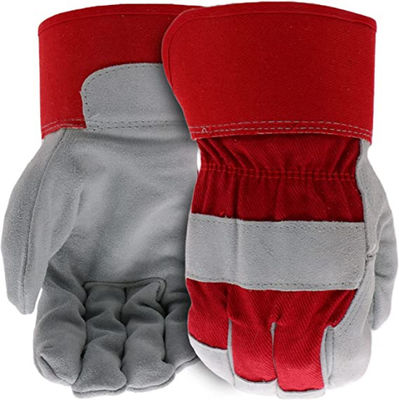 acheter Gants résistants S - XXL de haute abrasion de sécurité de travail de Gray Red Hand Leather Gloves fabrication en ligne