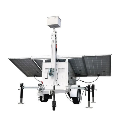 acheter Puissante puissance de charge de 1 kW LED Solar Tower Light avec mât hydraulique de 6 m et fonctionnement zéro bruit fabrication en ligne