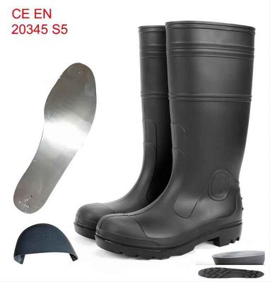 acheter Fracas en caoutchouc de botte de gomme de PVC de bottes de caoutchouc de la sécurité du travail S5 anti fabrication en ligne