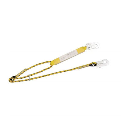 Un bon prix. Longe de sécurité réglable de 1460 à 1988 mm avec corde Kernmantle et absorbeur d'énergie jaune pour l'arrêt des chutes en ligne