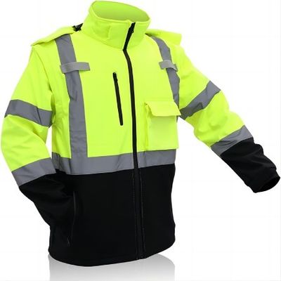 Un bon prix. Veste réfléchissante de sécurité imperméable à l'eau de 55 pouces avec capot et manches amovibles conforme à la classe 2 de l'ANSI/ISEA 107-2015 en ligne