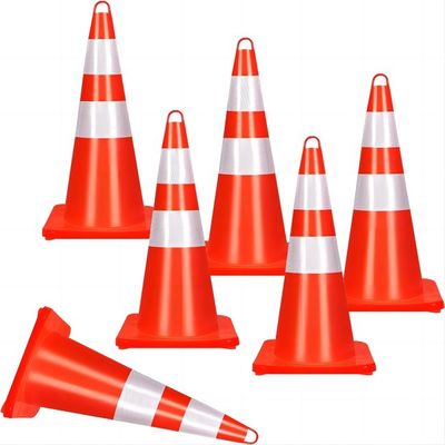 Un bon prix. Cônes réfléchissants de sécurité routière de stationnement de la meilleure qualité de PVC avec la rayure orange en ligne