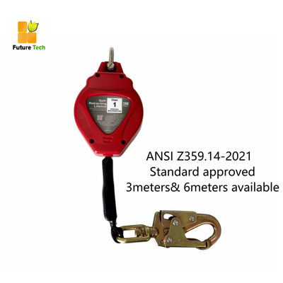 Un bon prix. ANSI Z359.14-2021 Système d'arrêt de chute rétractable certifié avec une résistance statique de 16KN et une longueur de 3 à 6 mètres pour le système d'arrêt de chute en ligne