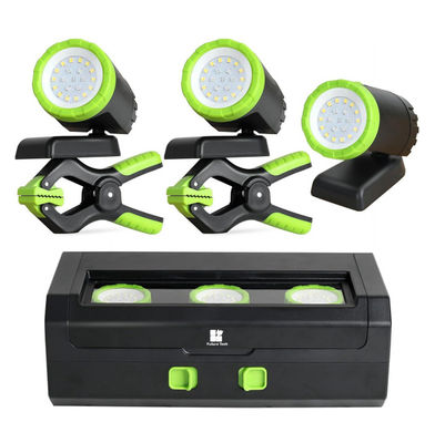 Un bon prix. 3-Pack 360° LED rotatif lumières de travail avec 650 lumens luminosité et batterie rechargeable USB pour le camping en ligne