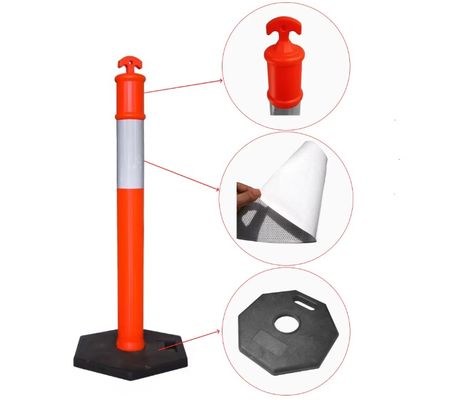 Un bon prix. Poteau d'avertissement de circulation en polyéthylène durable avec bande réfléchissante et hauteur de 1 150 mm pour la sécurité routière en ligne