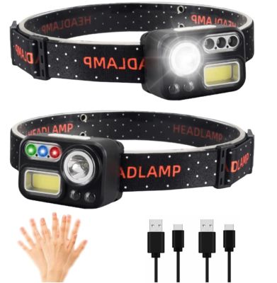 Un bon prix. 500 lumens phare LED avec capteur de mouvement et batterie rechargeable pour les activités en plein air en ligne